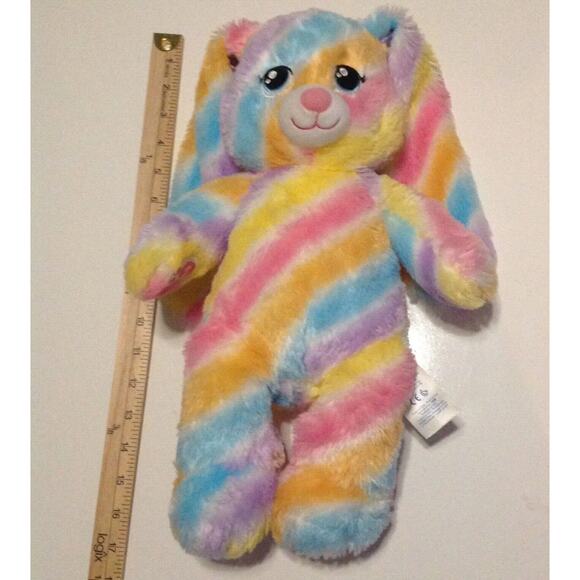 Build A Bear Bunny Rabbit Rainbow Pastel Stuffed Toy Plush 17” Tie Dye - Picture 6 of 7